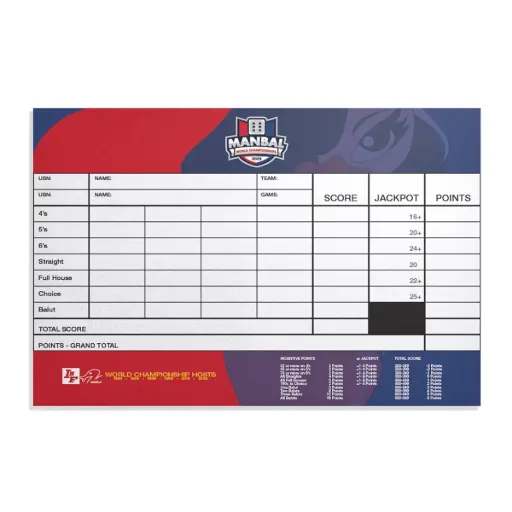 IBF Score Card A4 Size - Single (Pack of 500's)